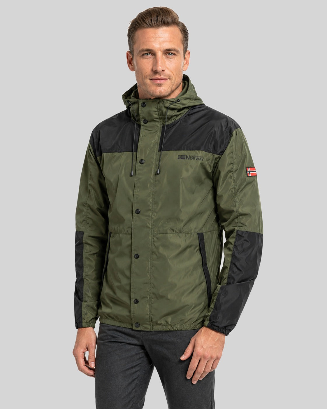 geographical-norway-darome-blouson-bergangsjacke-kaki-kapuze image 1
