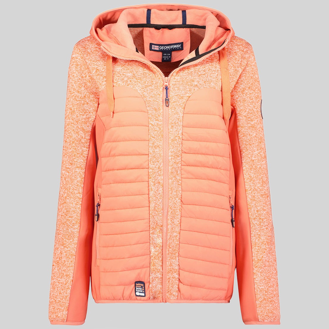 geographical-norway-taqueuse-fleecejacke-damen-koralle-kapuze image 1