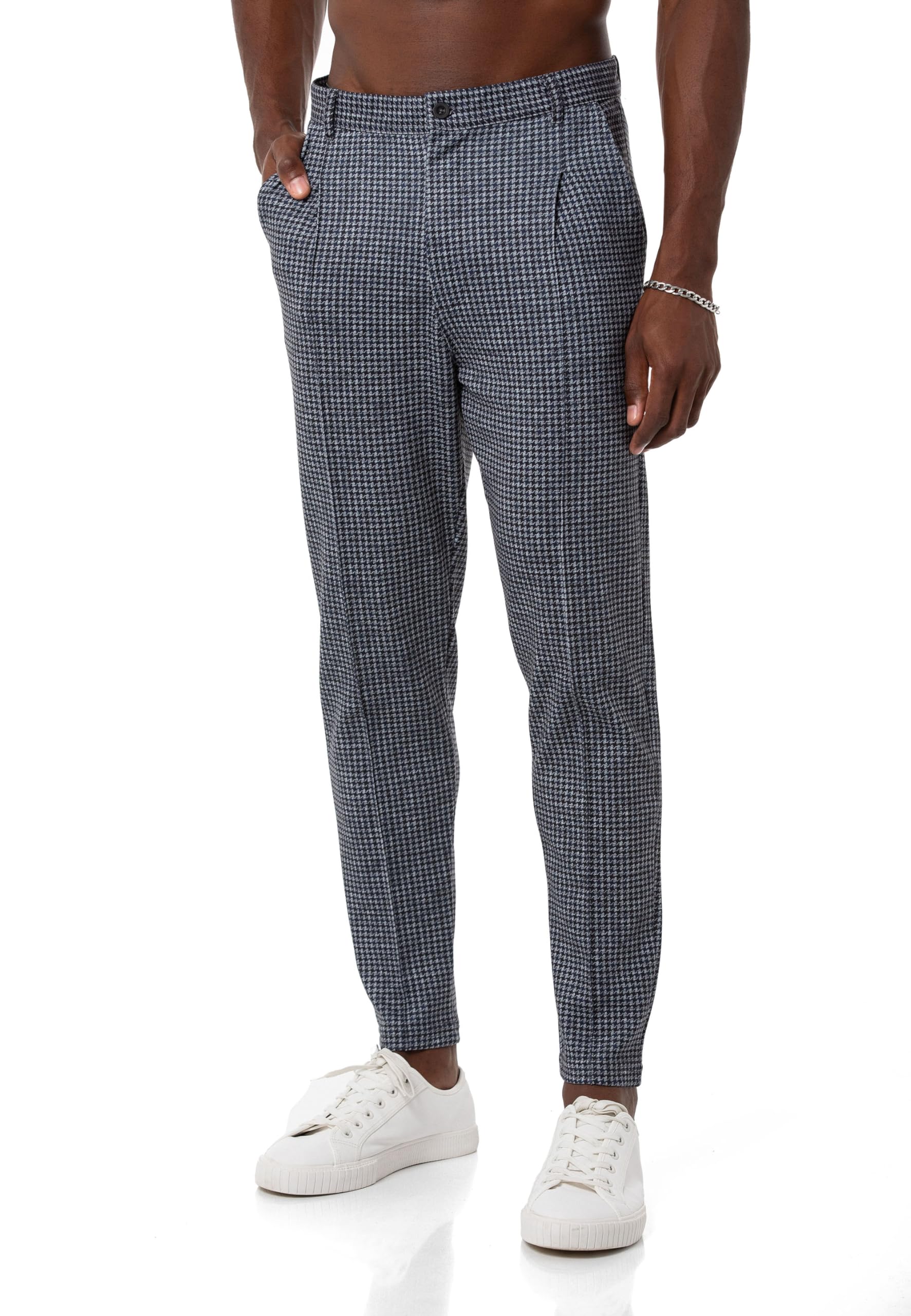 redbridge-hosen-chino-hose-herren-kariert-gummibund-gr-xl image 3