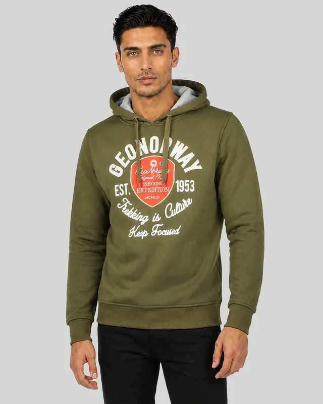 geographical-norway-garlon-hoodie-herren-kaki-mit-print image 1