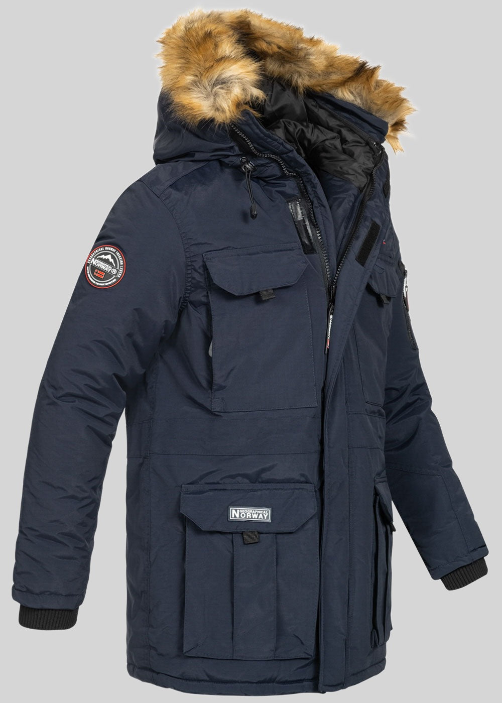 geographical-norway-bottle-herren-parka-marine-fellkapuze image 5