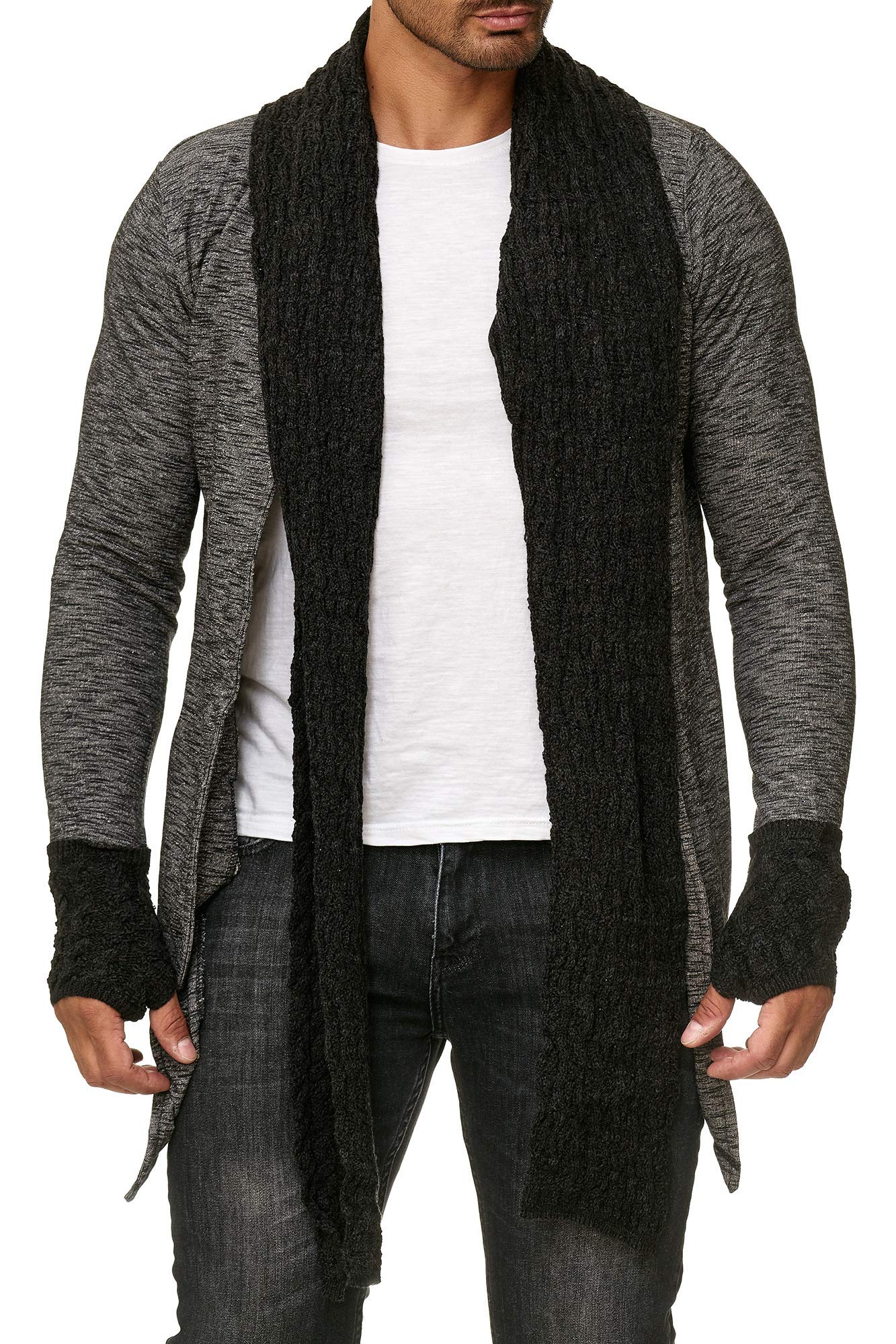 redbridge-cardigans-strickjacke-schalkragen-schwarz-s-melange image 2
