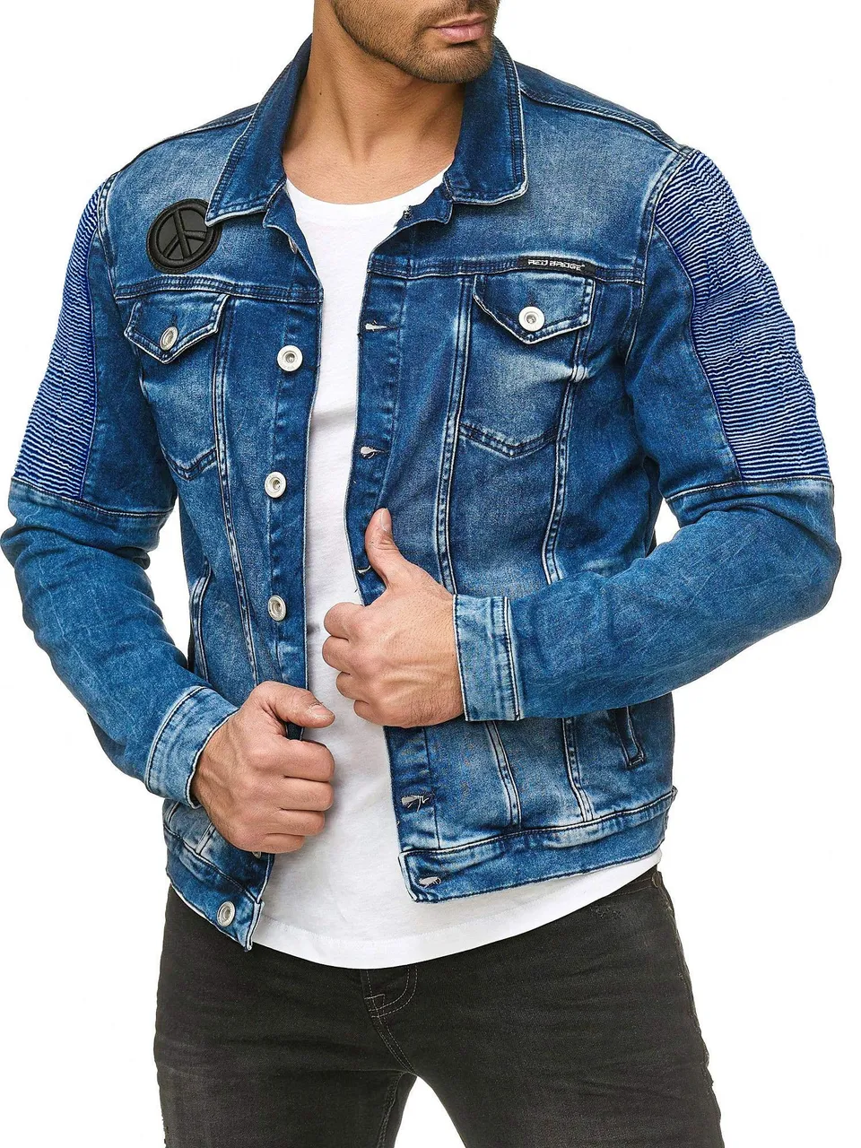 redbridge-m6058-jeansjacke-herren-blau-denim-biker-style image 1