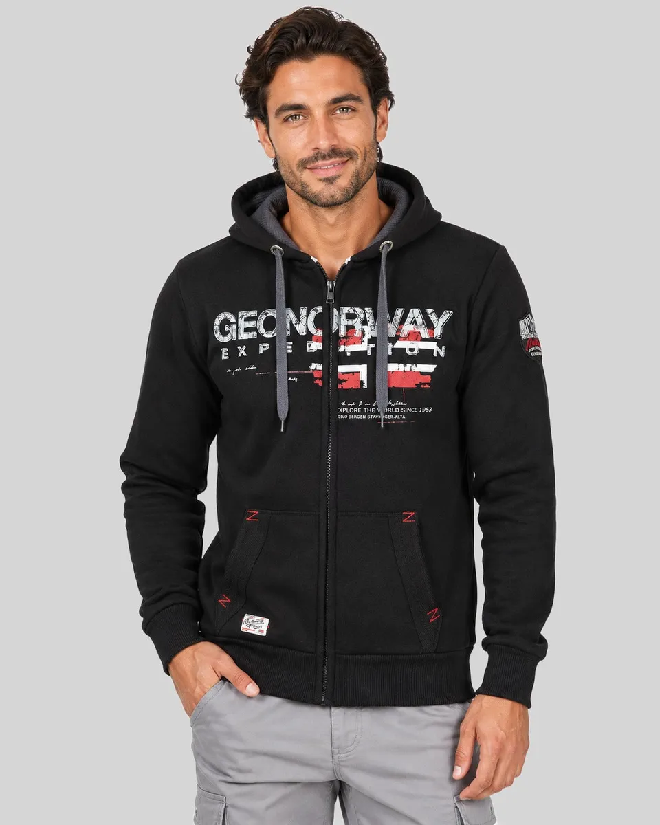 geographical-norway-gisland-hoodie-herren-schwarz-kapuze image 1