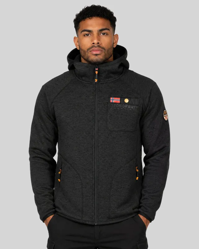 geographical-norway-tiparni-fleecejacke-herren-schwarz-mit-kapuze image 1
