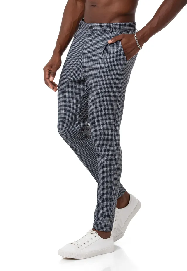 redbridge-hosen-chino-hose-herren-kariert-gummibund-gr-xl image 1