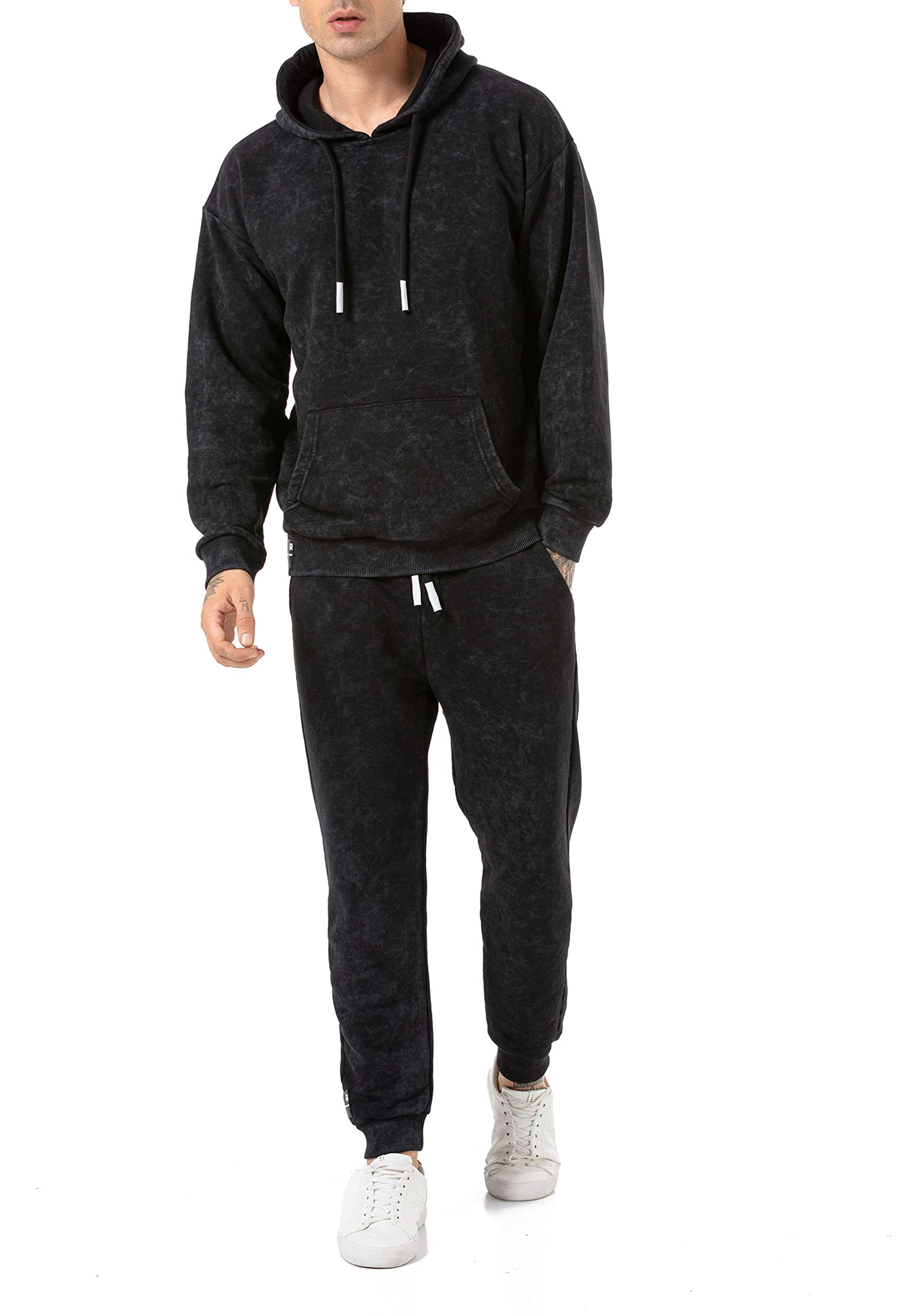 redbridge-pullover-batik-hoodie-herren-blau-l-mit-kapuze image 7