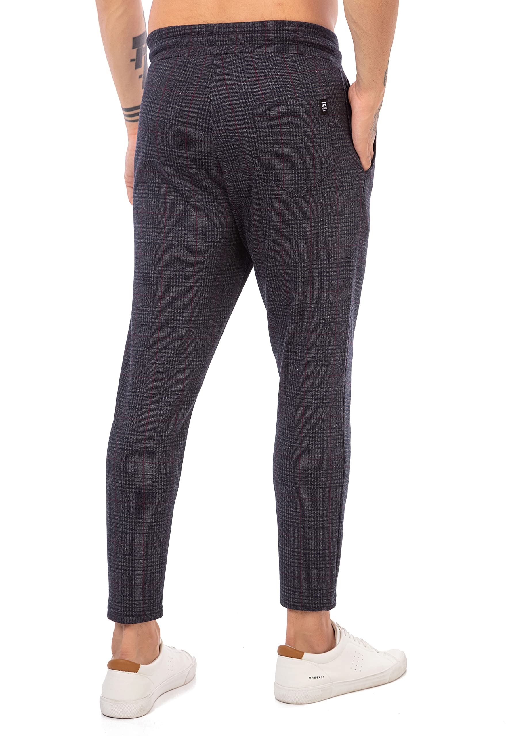 redbridge-chino-hose-herren-kariert-grau-mit-gummibund image 3