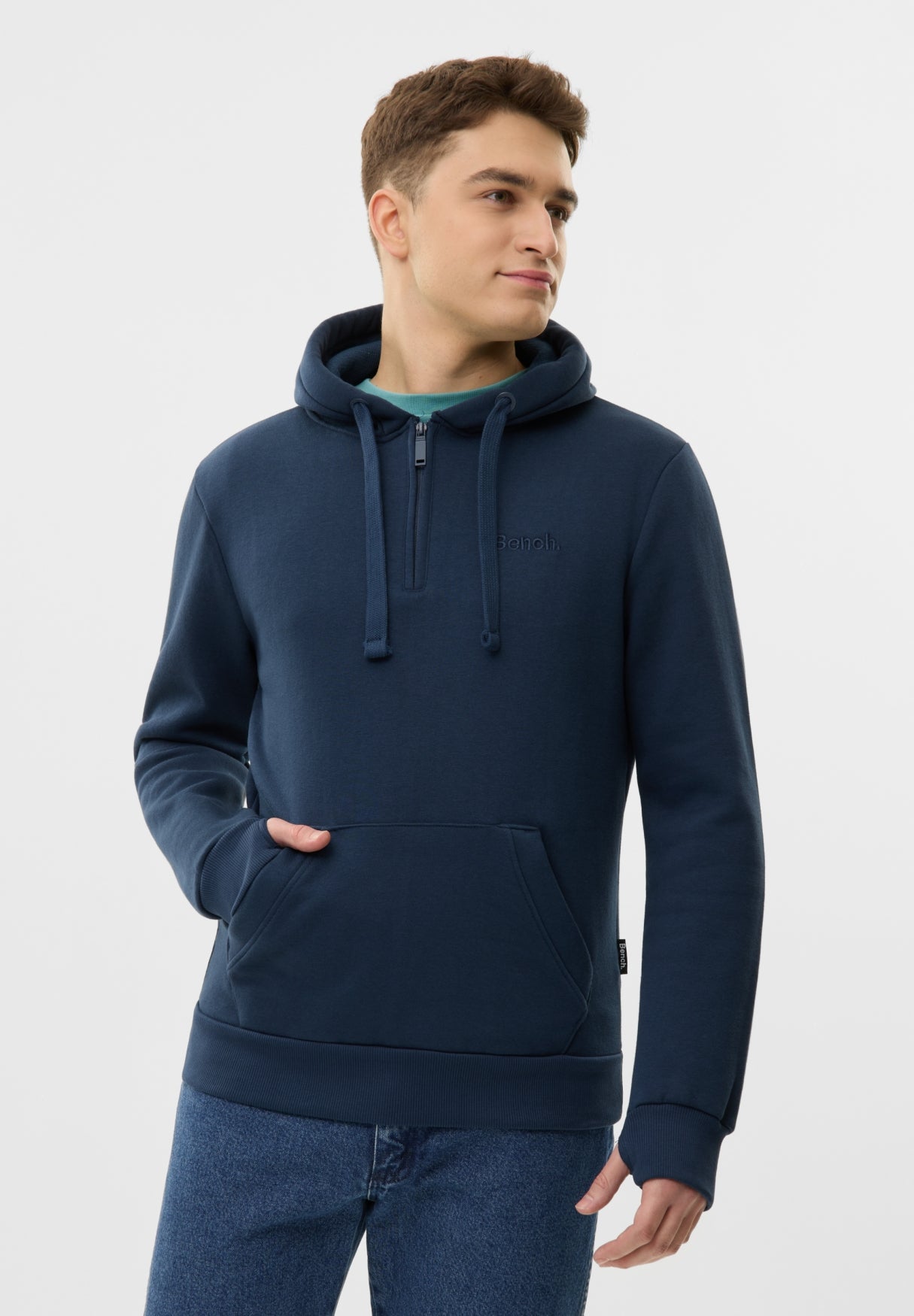 bench-halsnead-hoodie-herren-navy-half-zip image 2