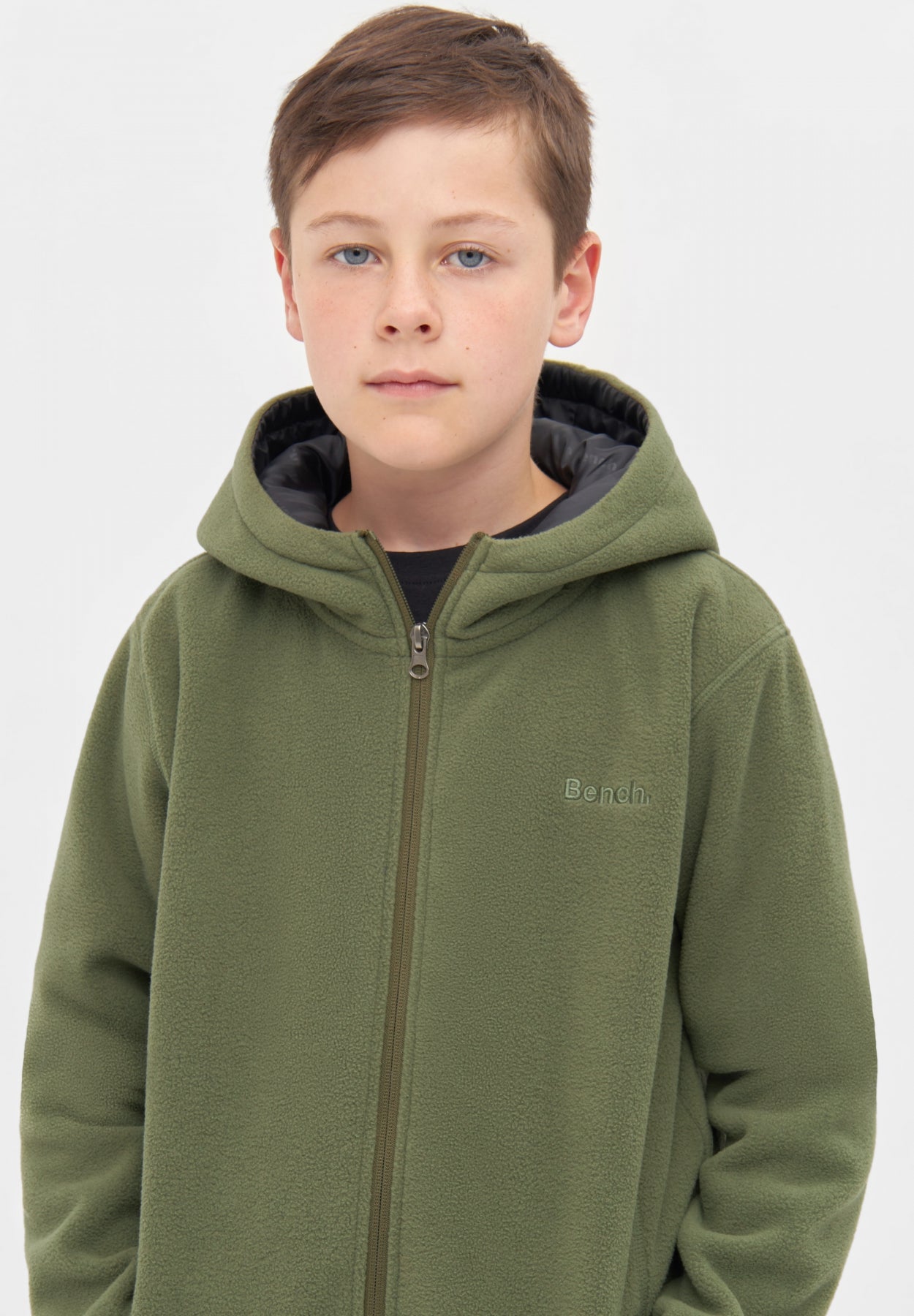 bench-draken-b-kinder-fleecejacke-khaki-reiverschluss image 2