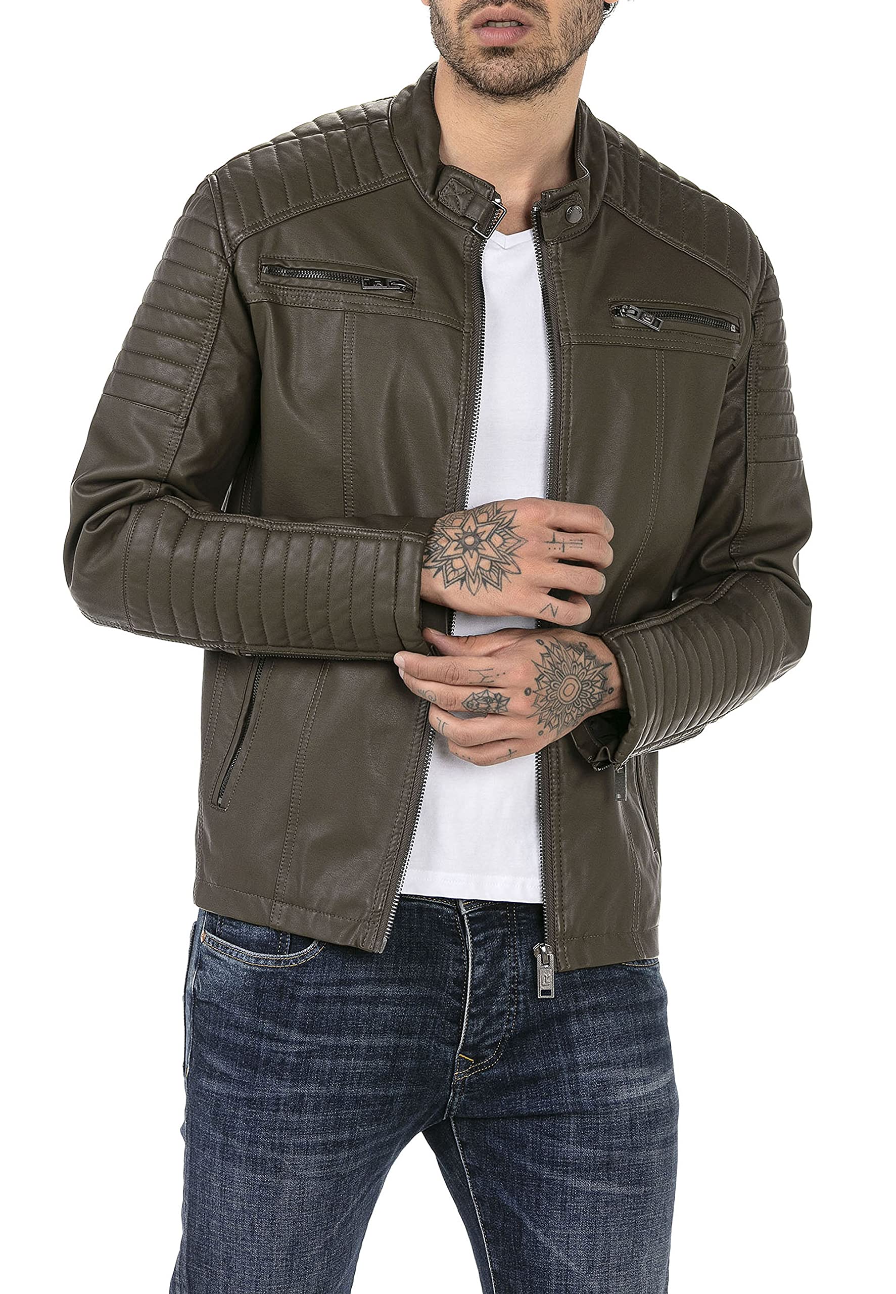 redbridge-bikerjacke-herren-schwarz-kunstleder-m6013 image 2