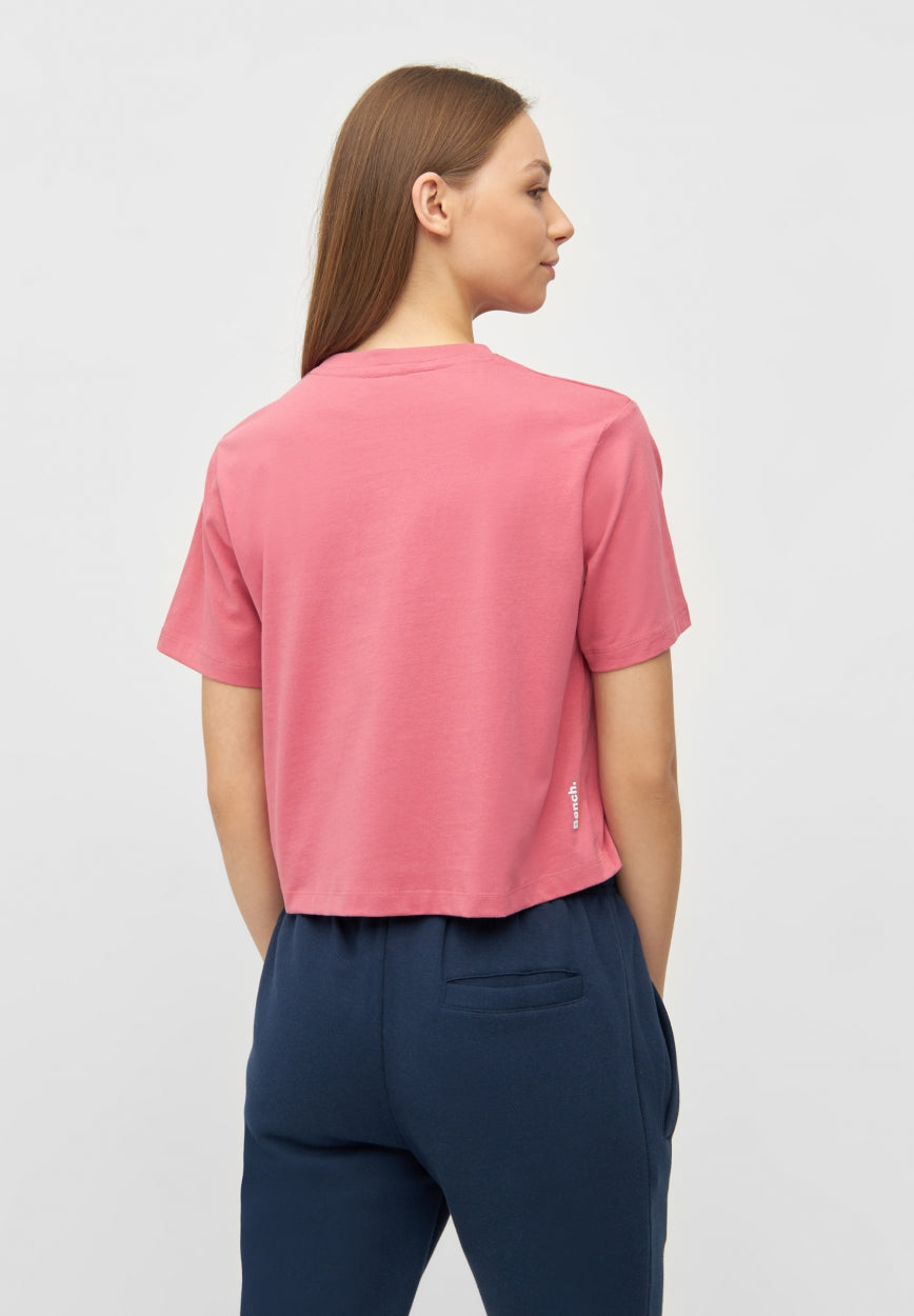 bench-kay-damen-t-shirt-cropped-brightrose-aus-baumwolle image 3