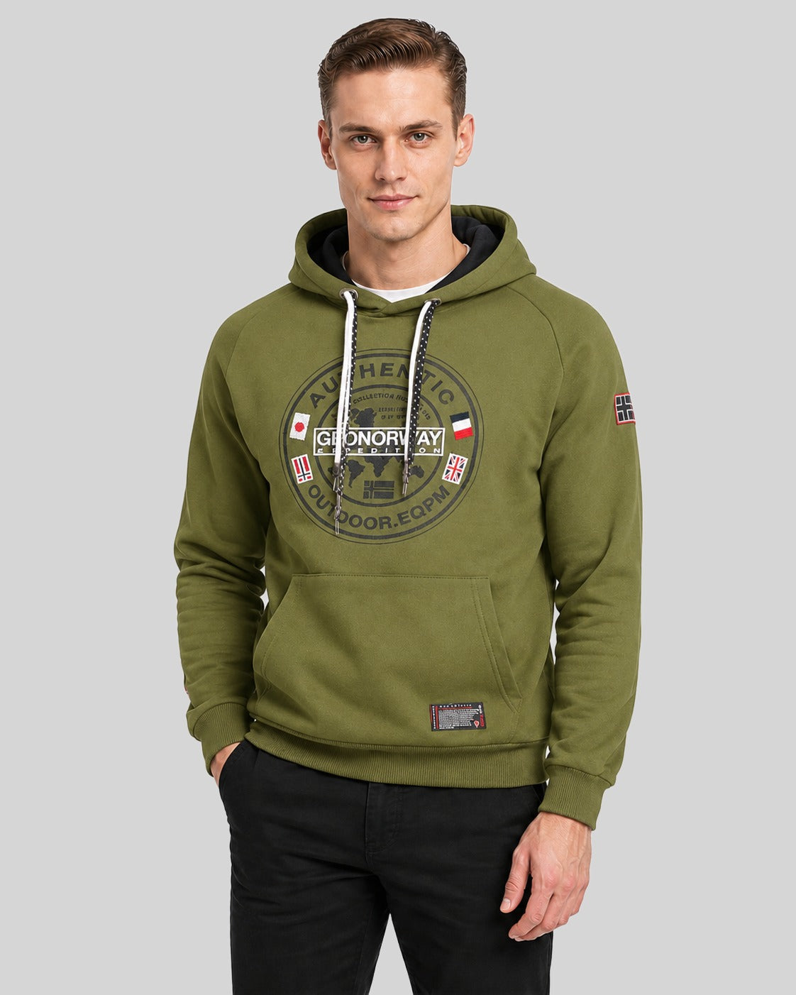geographical-norway-gregoire-herren-hoodie-schwarz-kapuzenpullover image 6