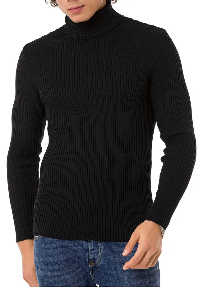 redbridge-rollkragenpullover-herren-strick-schwarz image 1