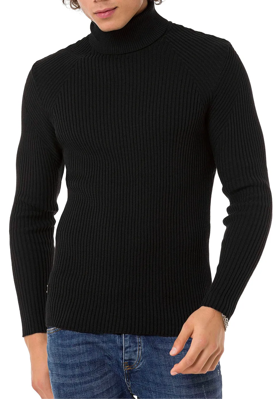 redbridge-rollkragenpullover-herren-strick-schwarz image 1