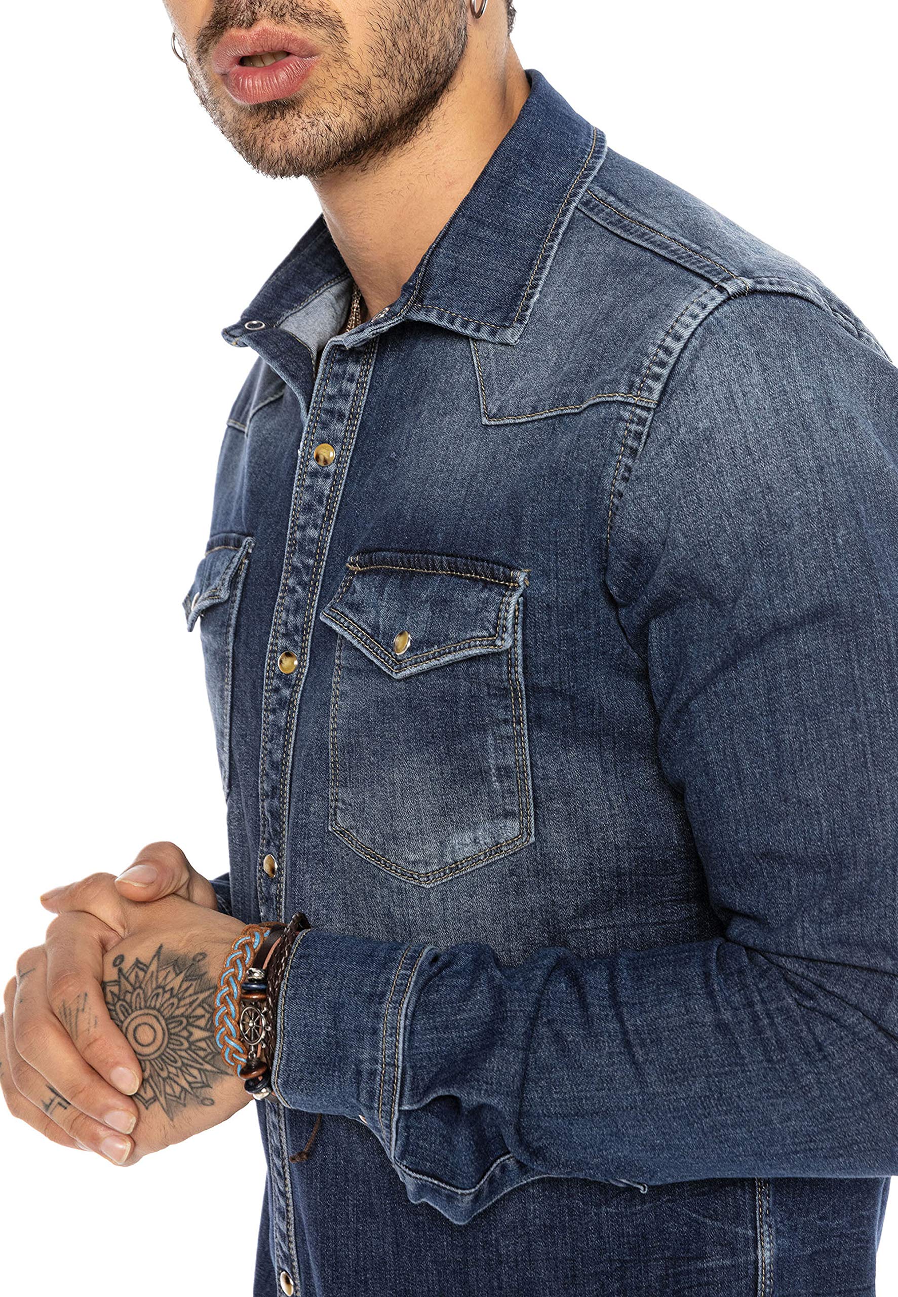 redbridge-premium-denim-jeanshemd-herren-langarm-regular image 2