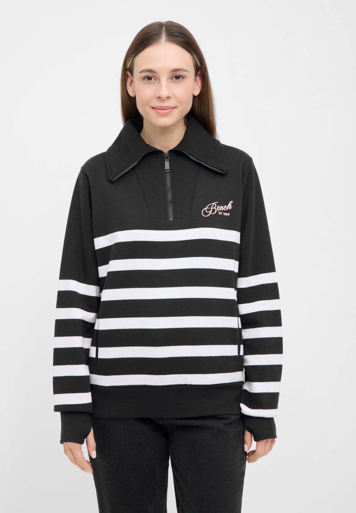 bench-foy-sweatshirt-damen-macciato-mit-zip-kragen image 6