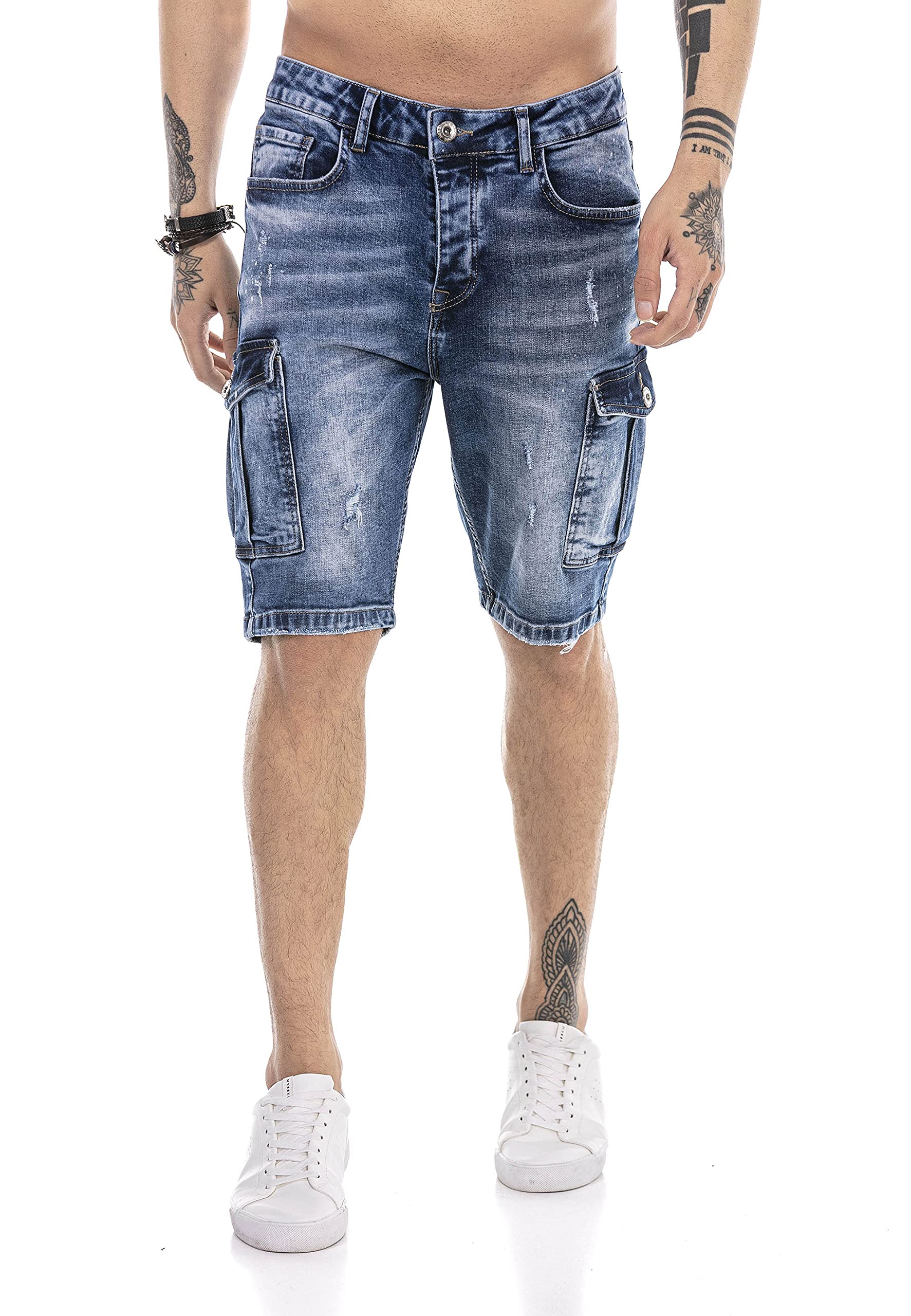 redbridge-jeans-shorts-herren-denim-cargo-used-look image 2