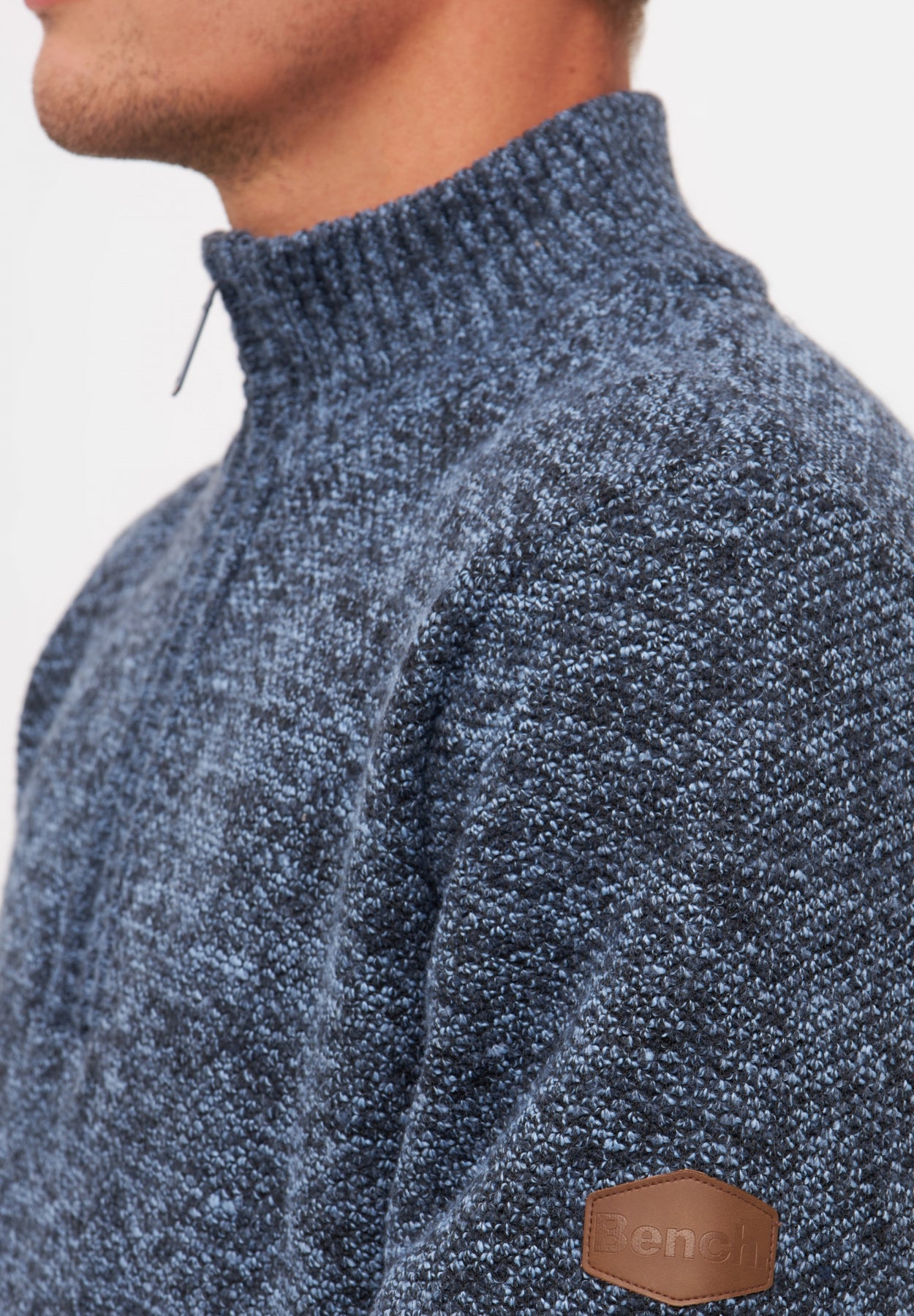 bench-checkson-pullover-herren-grey-marl-1-4-zip image 4