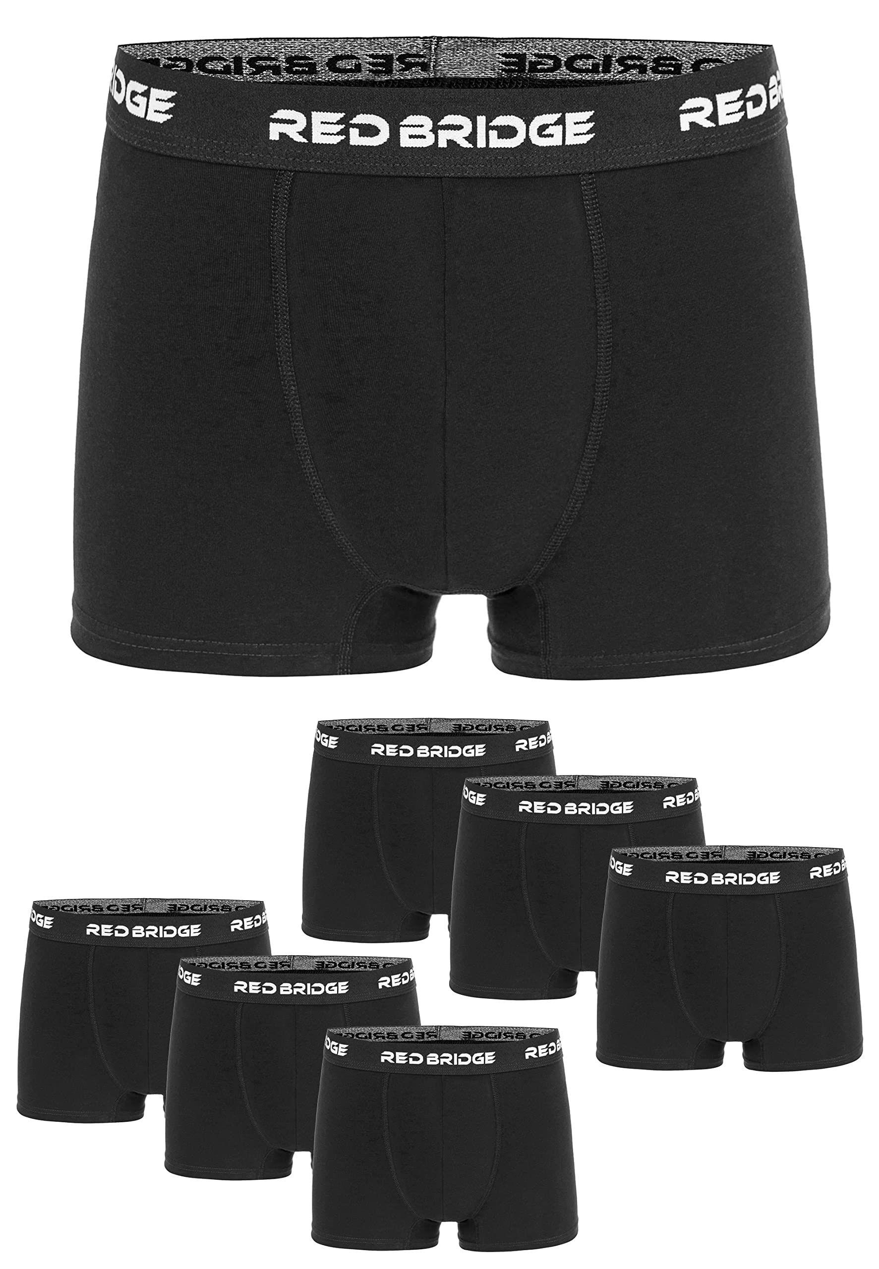 redbridge-m7301-boxershorts-6er-pack-herren-baumwolle-schwarz image 7
