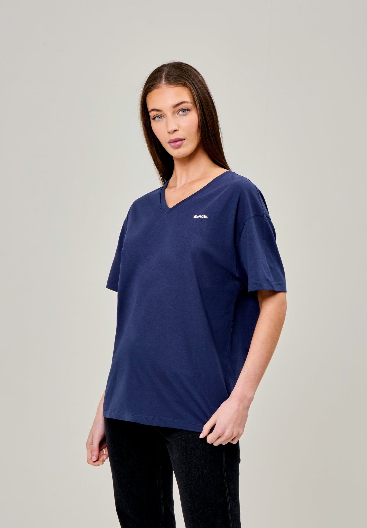bench-haizel-t-shirt-damen-coral-oversized-v-ausschnitt image 3