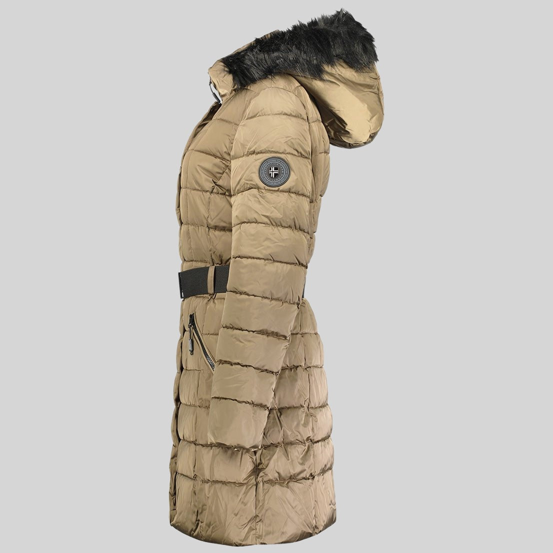 geographical-norway-anemone-damen-parka-winterjacke-kaki-fellkapuze image 7