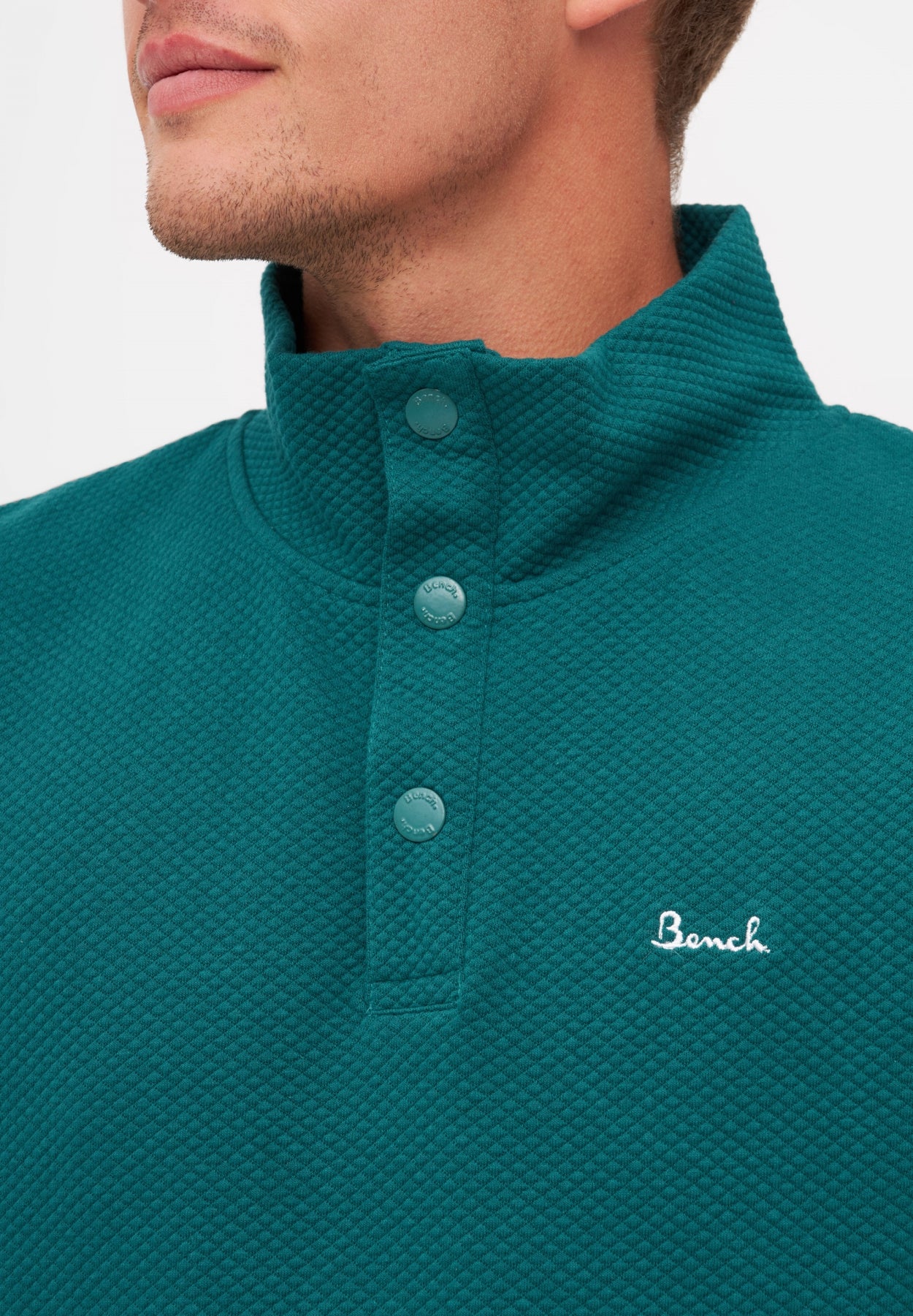 bench-heber-herren-sweatshirt-grau-stepp-knopfleiste image 8