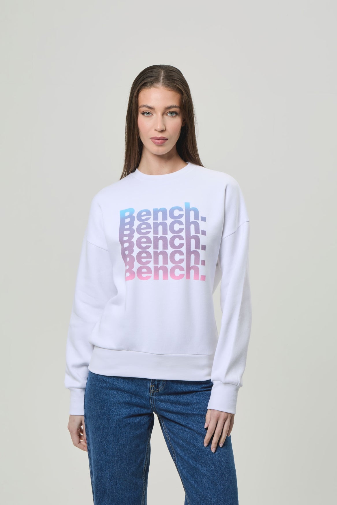 bench-olline-sweatshirt-damen-white-logo-baumwollmix image 5