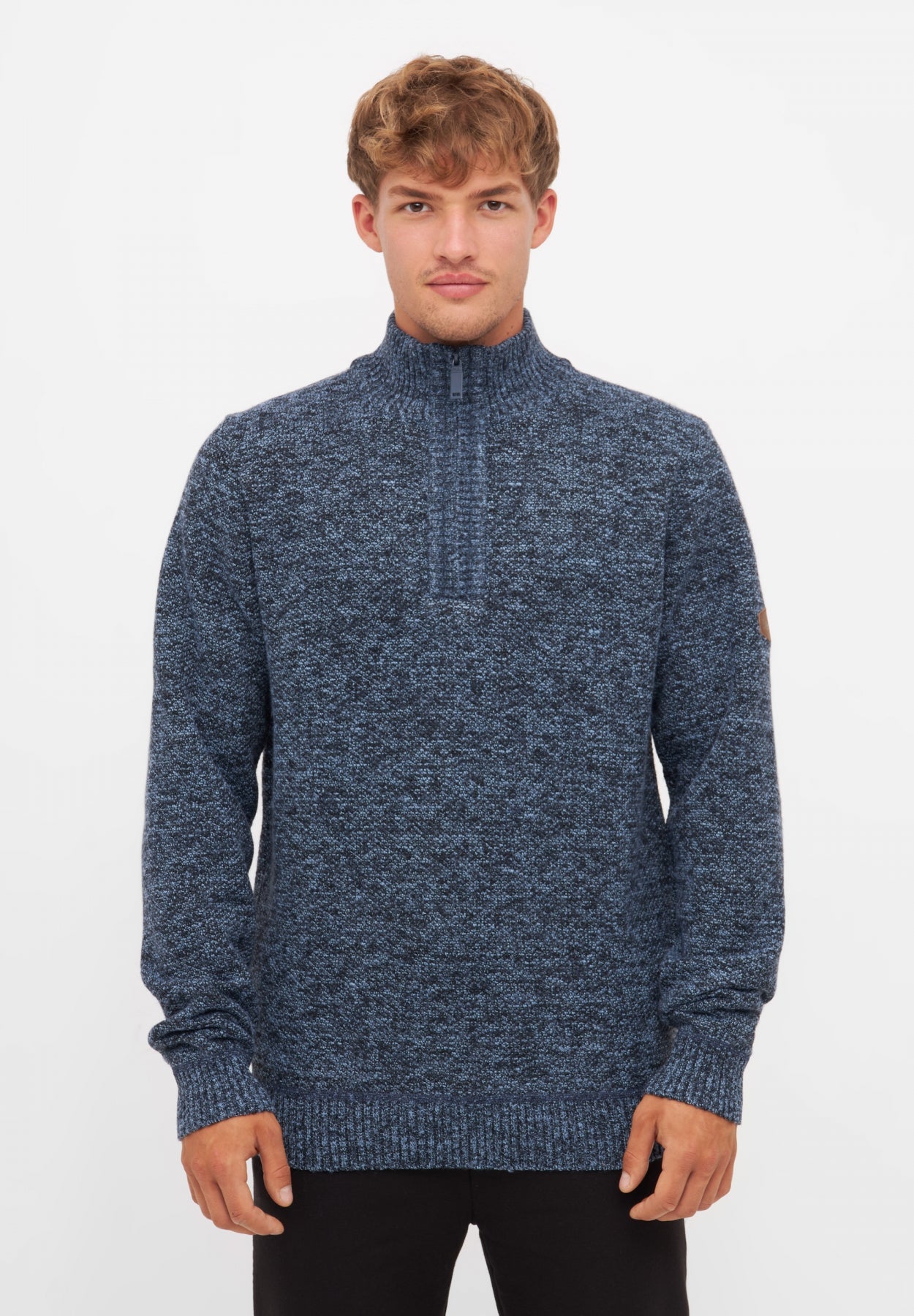 bench-checkson-pullover-herren-grey-marl-1-4-zip image 2
