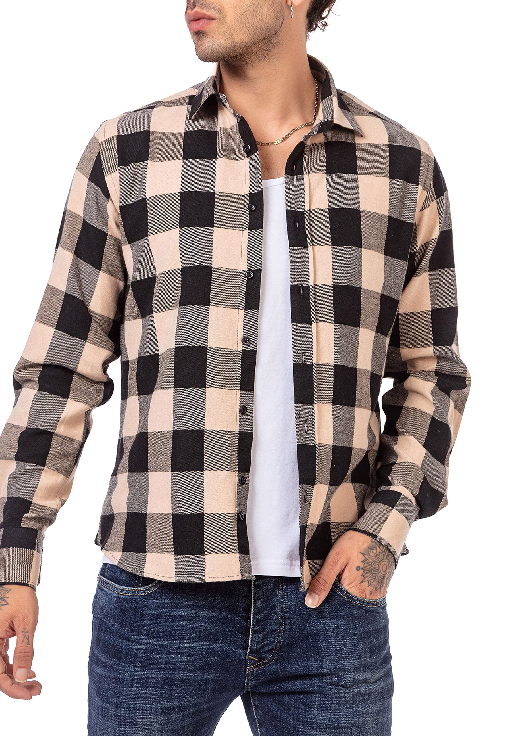 redbridge-hemd-herren-freizeithemd-kariert-beige-holzf-llerhemd image 3