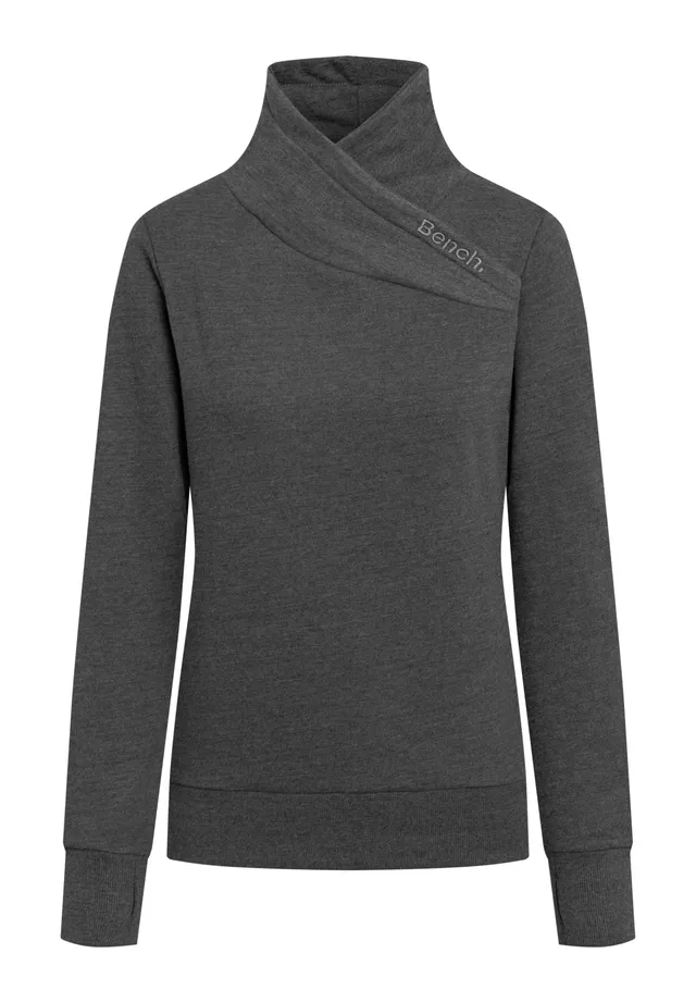 bench-carla-sweatshirt-damen-schwarz-hoher-kragen-langarm image 1