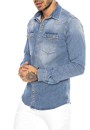 redbridge-premium-denim-jeanshemd-herren-langarm-casual image 8