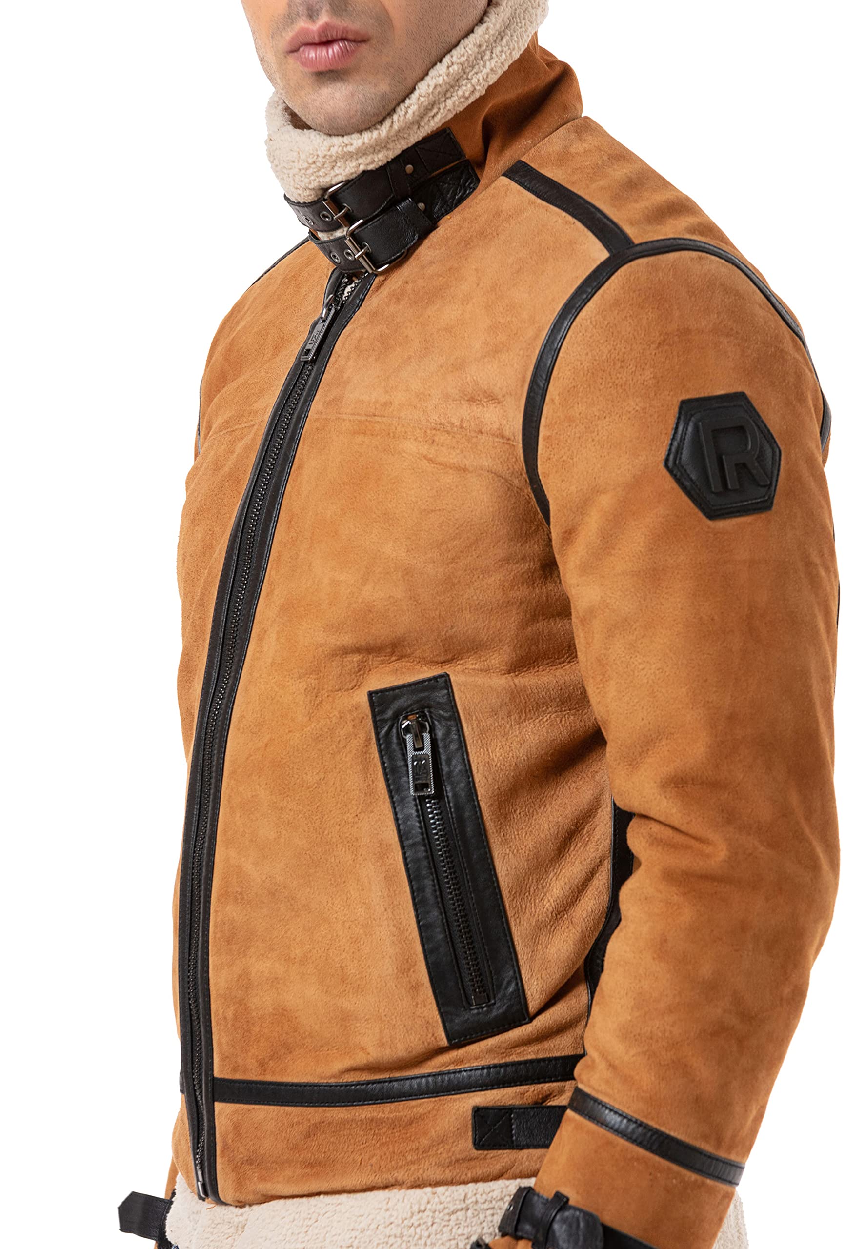 redbridge-fliegerjacke-herren-echtleder-winterjacke-kunstpelz-xl image 4