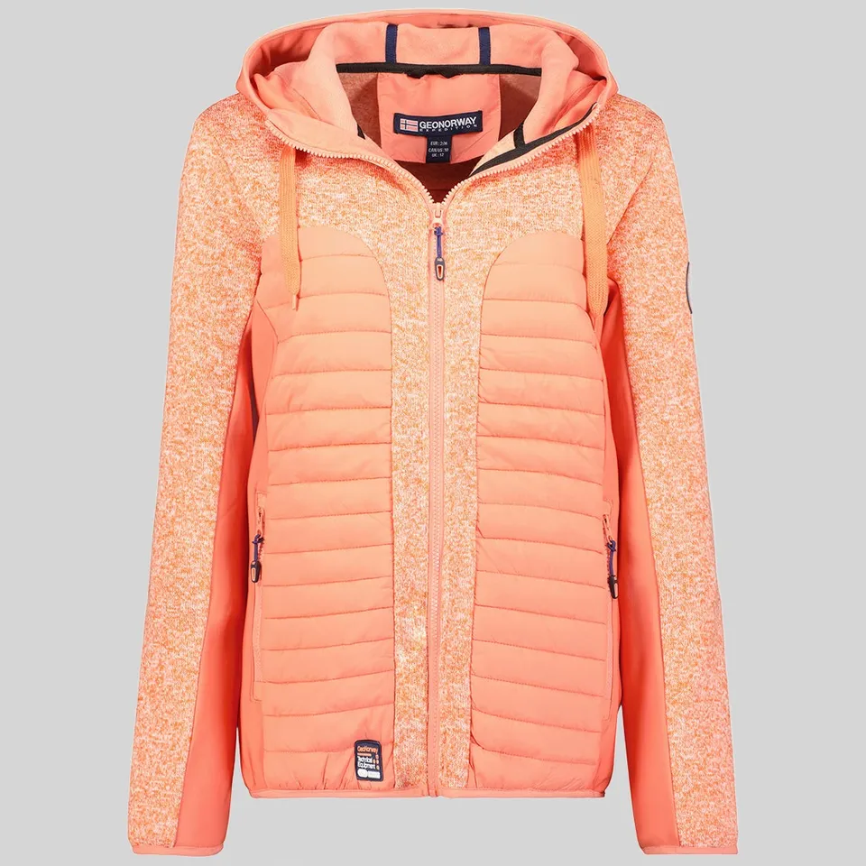 geographical-norway-taqueuse-fleecejacke-damen-koralle-kapuze image 1