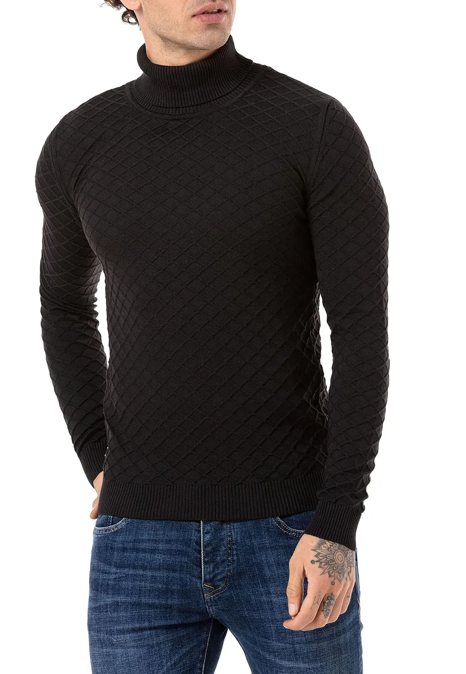 redbridge-rollkragenpullover-herren-strick-braun-gr-l image 1