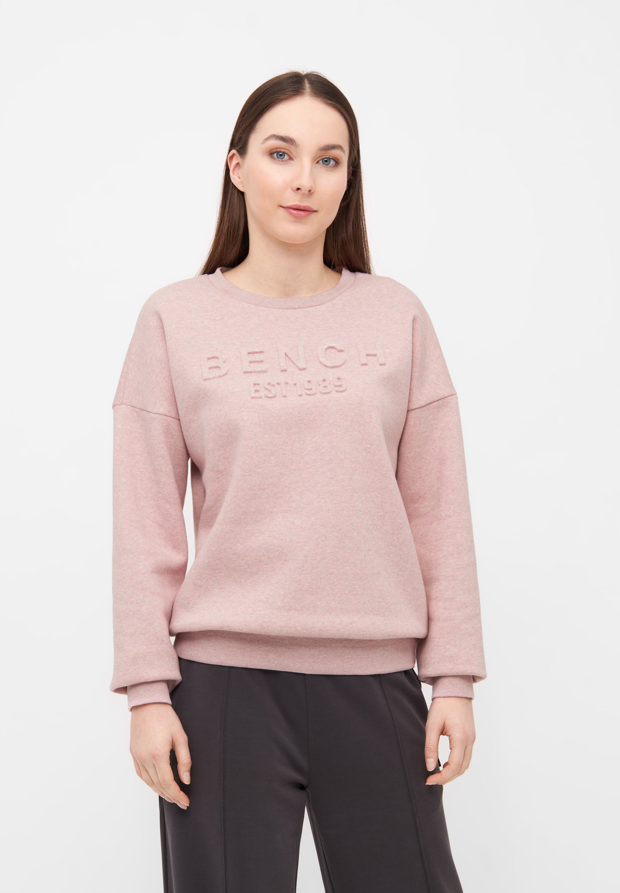 bench-avyanna-sweatshirt-damen-grey-marl-logo-print image 6