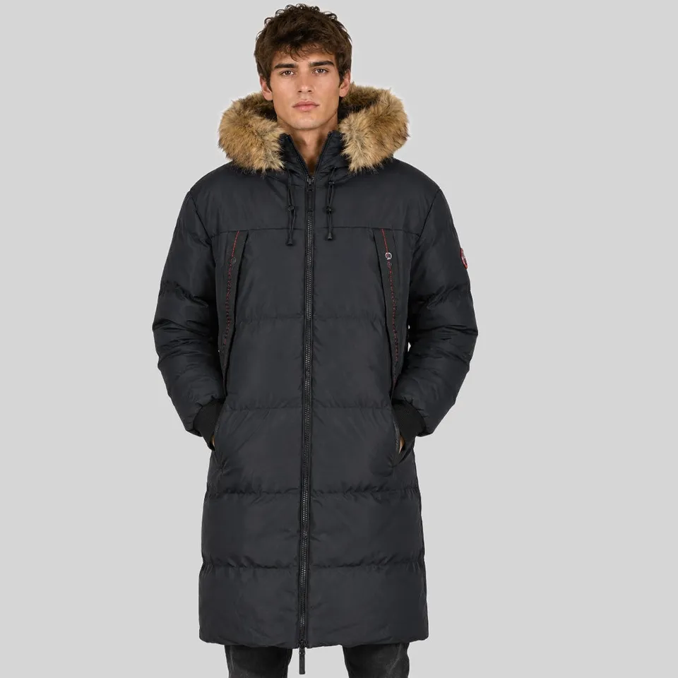 geographical-norway-cameleon-long-herren-parka-mit-kunstfellkapuze-schwarz-s image 1