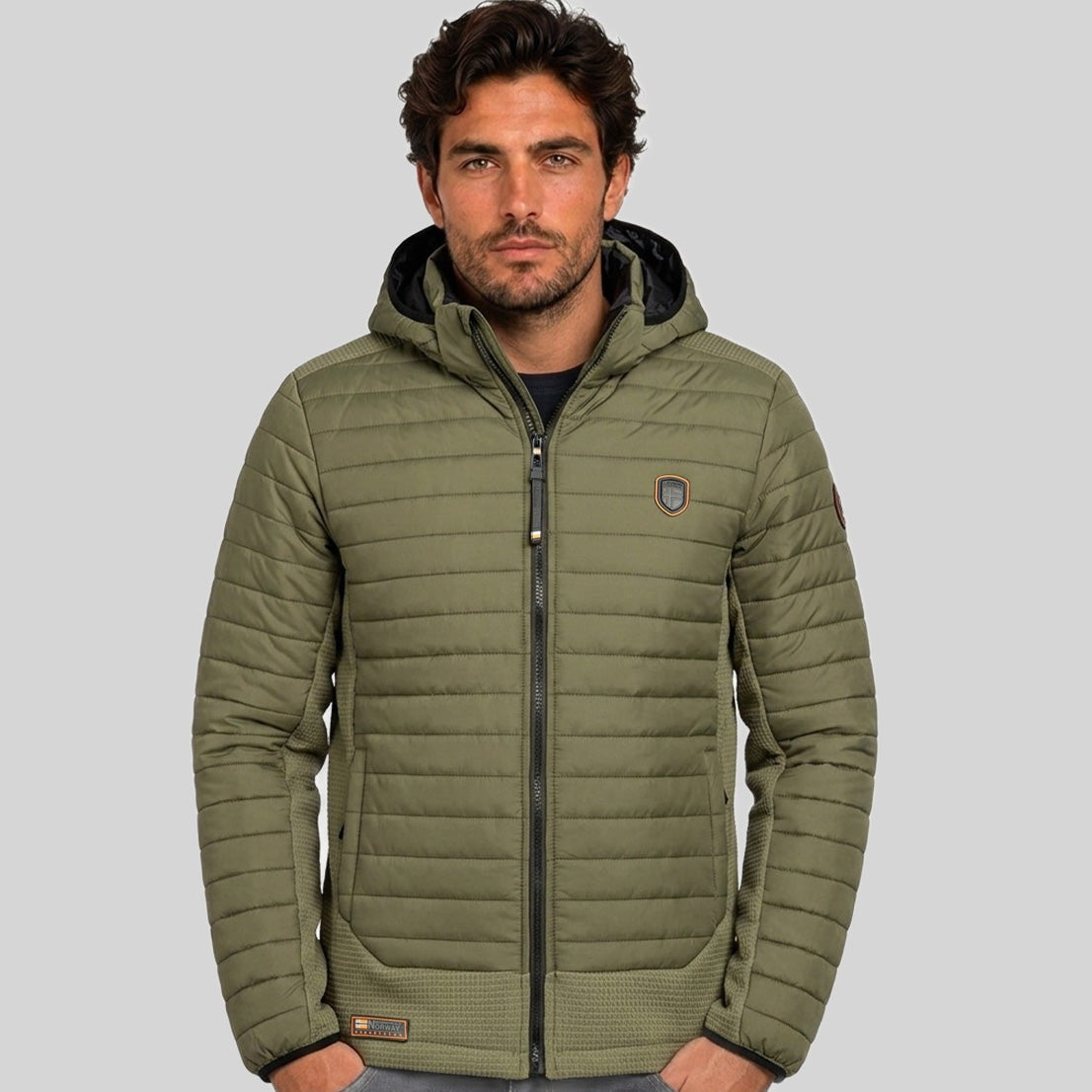 geographical-norway-carembar-herren-winterjacke-kaki-kapuze image 1