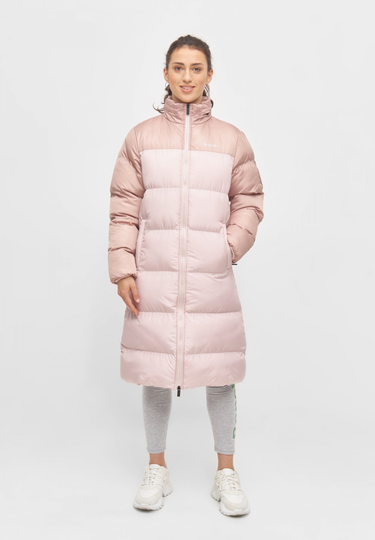 bench-phyllis-puffer-jacke-damen-dusty-pink-lang-mit-kapuze image 2
