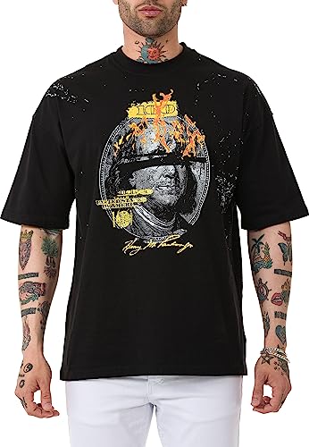 redbridge-t-shirts-t-shirt-herren-schwarz-dollar-print-baumwolle image 7