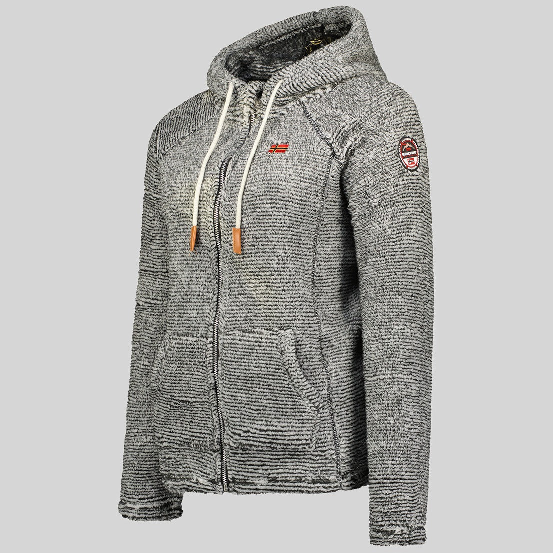 geographical-norway-trigo-damen-fleecejacke-dunkelgrau-kapuze image 3