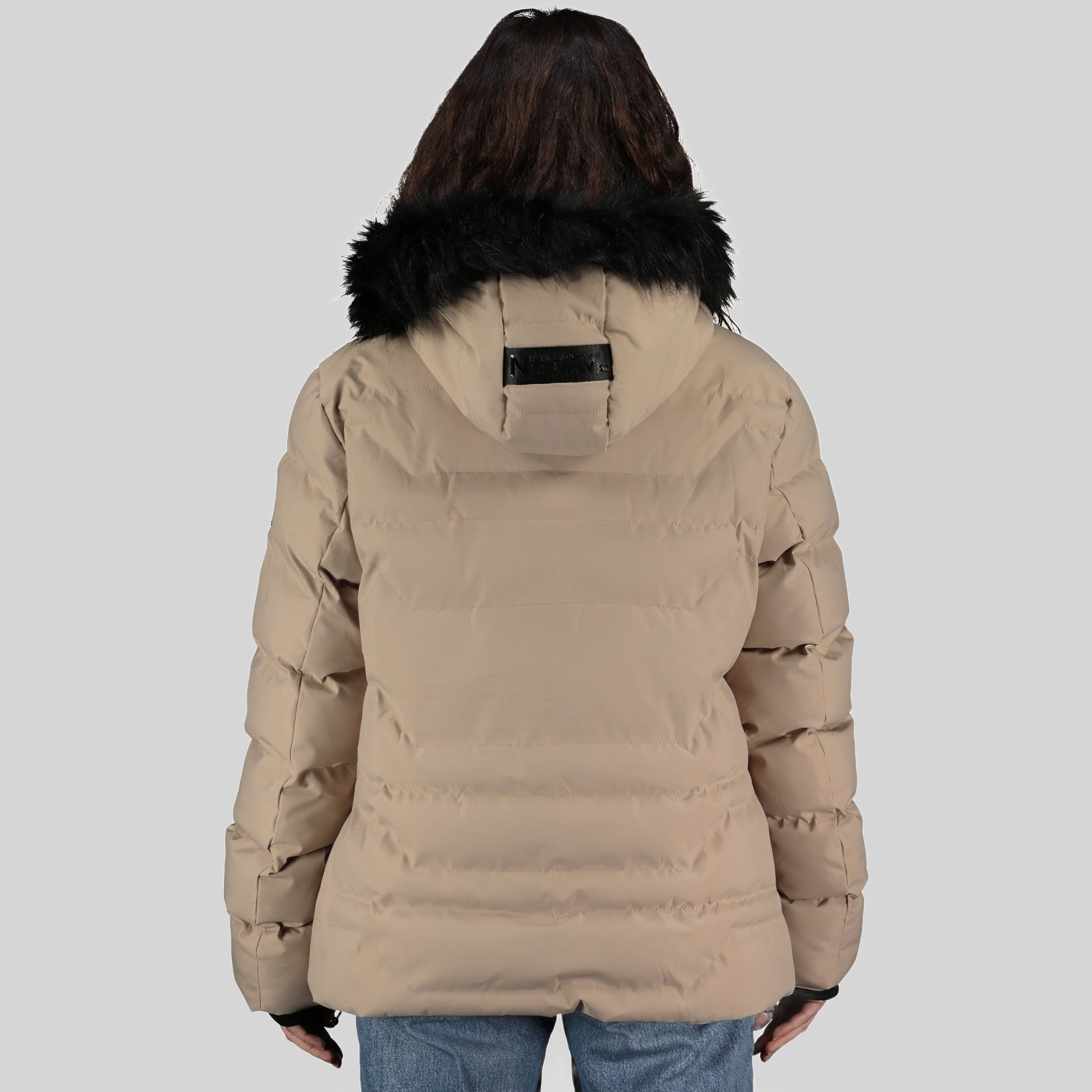 geographical-norway-bianca-damen-parka-beige-kurz-mit-fellkapuze image 2