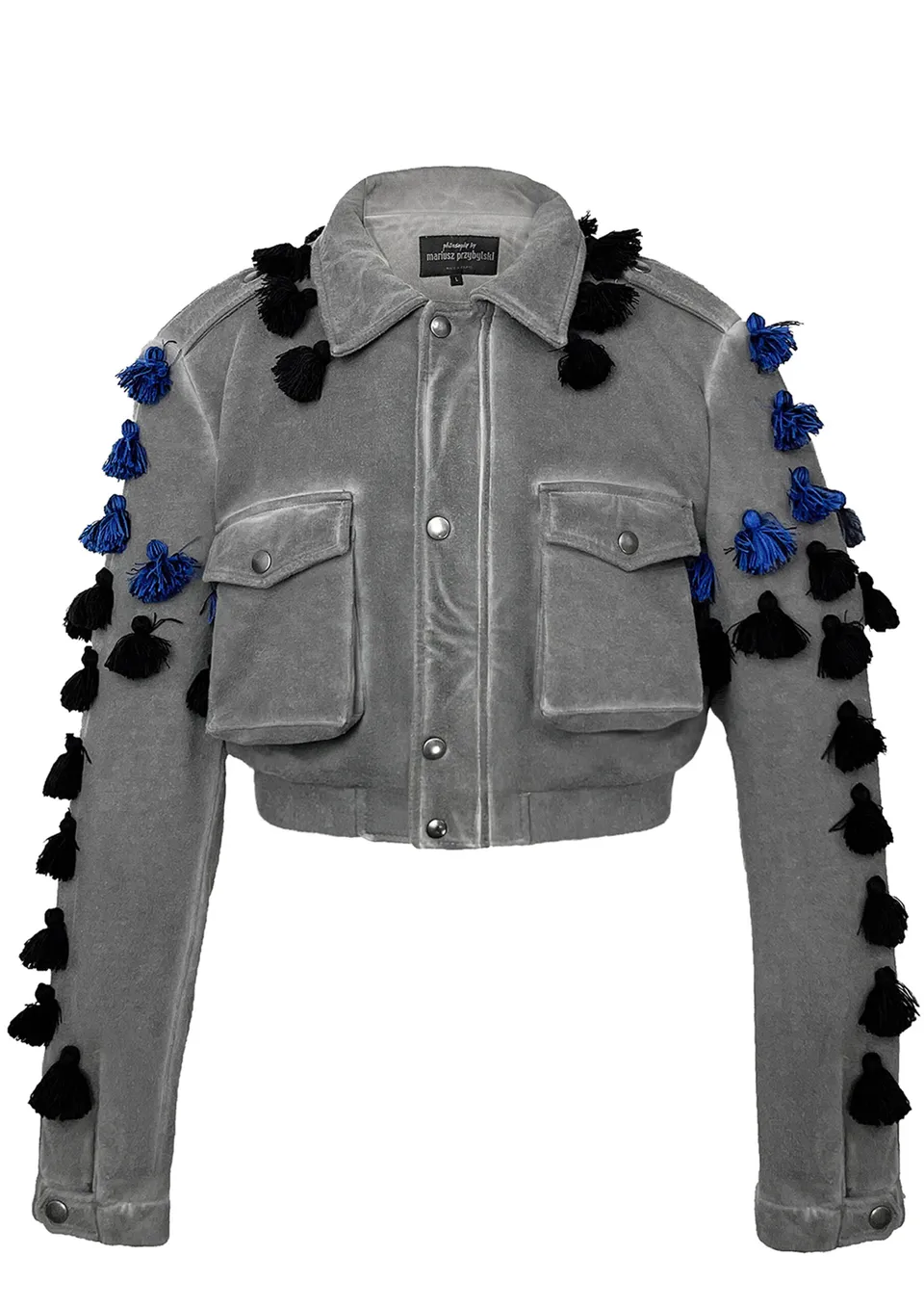 mariusz-przybylski-kurtki-damen-jacke-mit-fransen-upcycling image 1