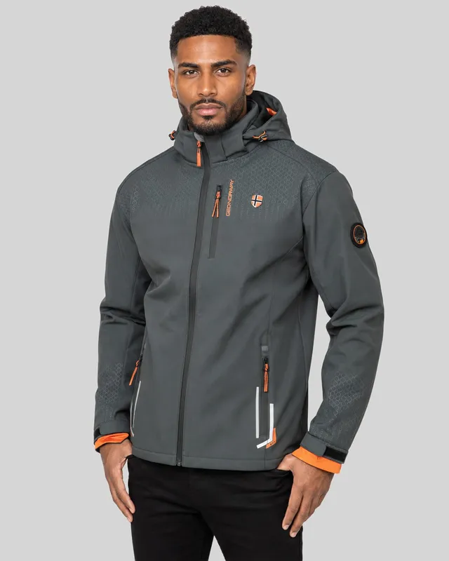 geographical-norway-trelino-herren-softshelljacke-schwarz-gr-n-kapuze image 1