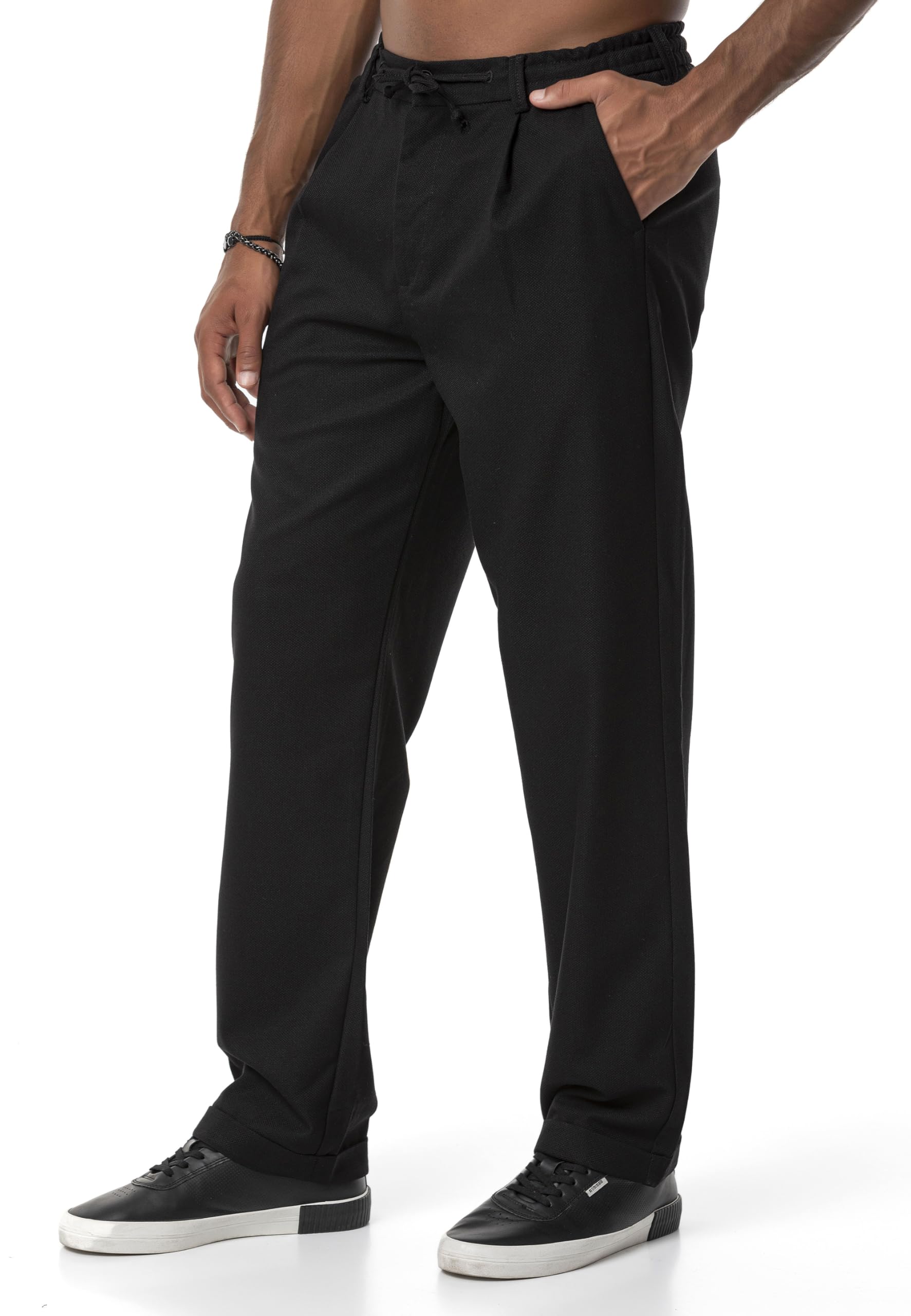 redbridge-hosen-stoffhose-kordelzug-m4328-schwarz image 8