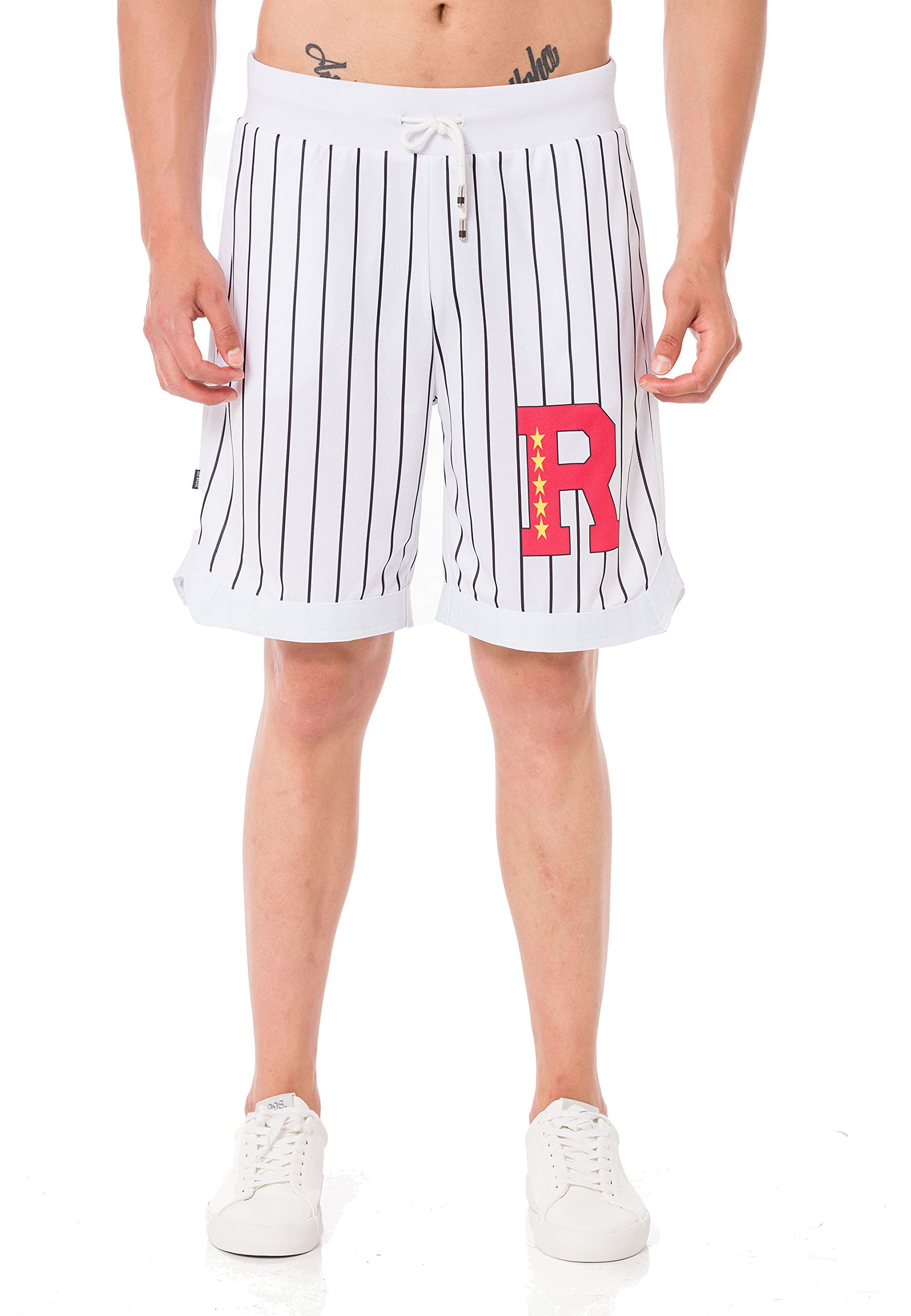 redbridge-big-r-baseball-shorts-herren-wei-schwarz-gr-l image 2