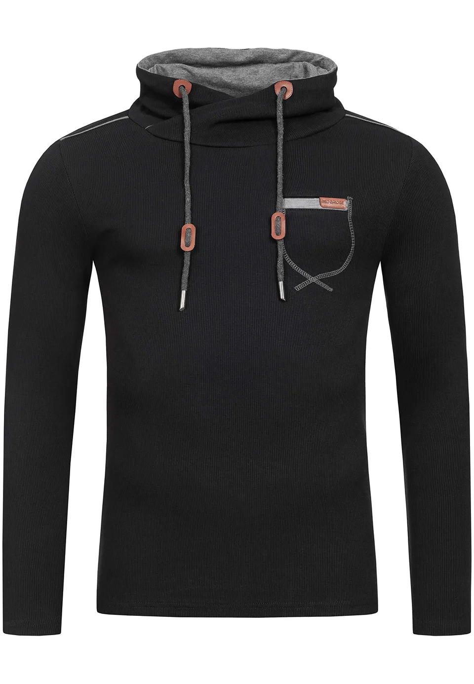 redbridge-high-collar-pullover-herren-slim-fit-hoher-kragen-baumwolle image 1