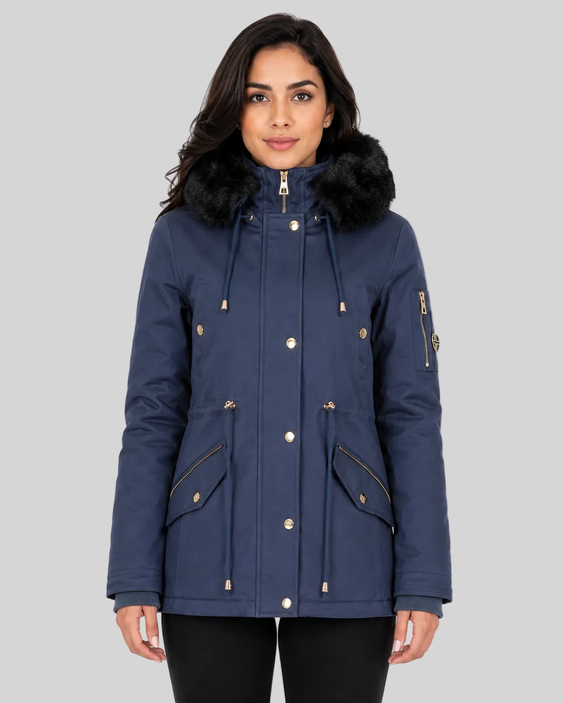 geographical-norway-boldina-parka-damen-marine-kunstfell image 1