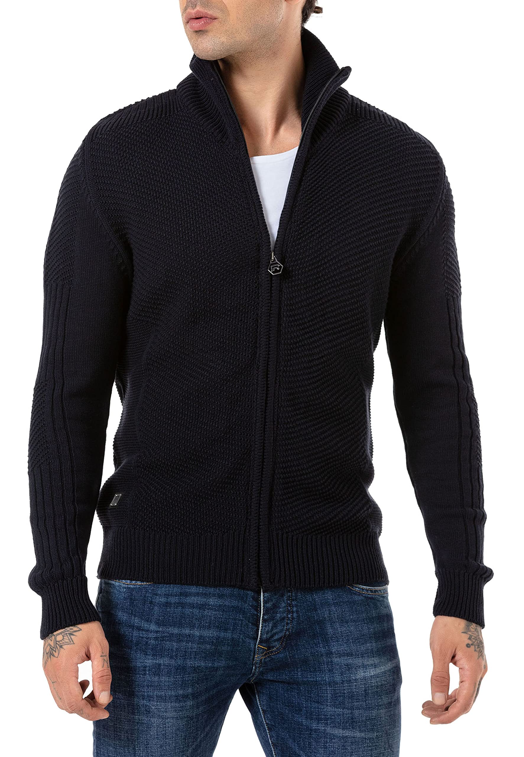 redbridge-cardigans-herren-strickjacke-rei-verschluss-grau image 6