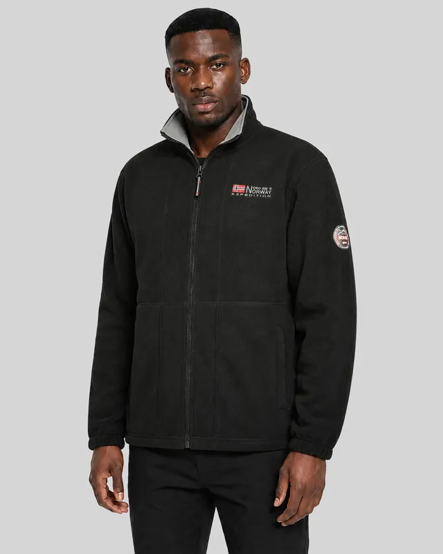 geographical-norway-torleon-herren-fleecejacke-schwarz-grau image 1